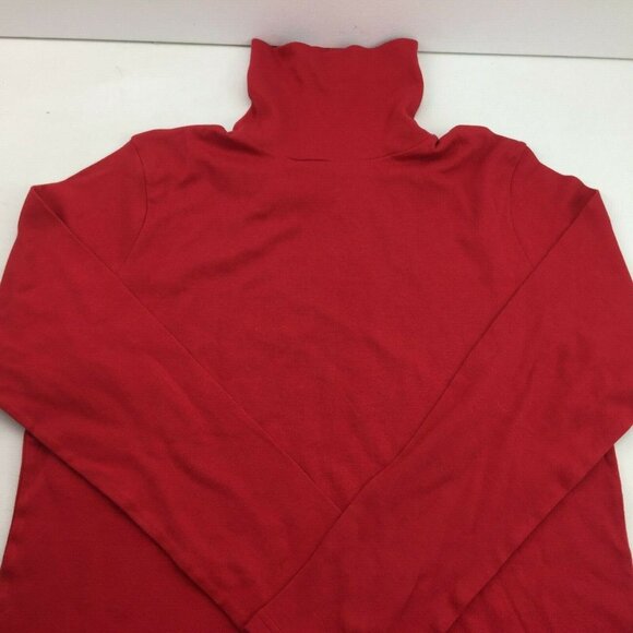 White Stag Womens Long Sleeve Red Cotton Turtleneck Top Size XL 16-18 - Picture 5 of 8
